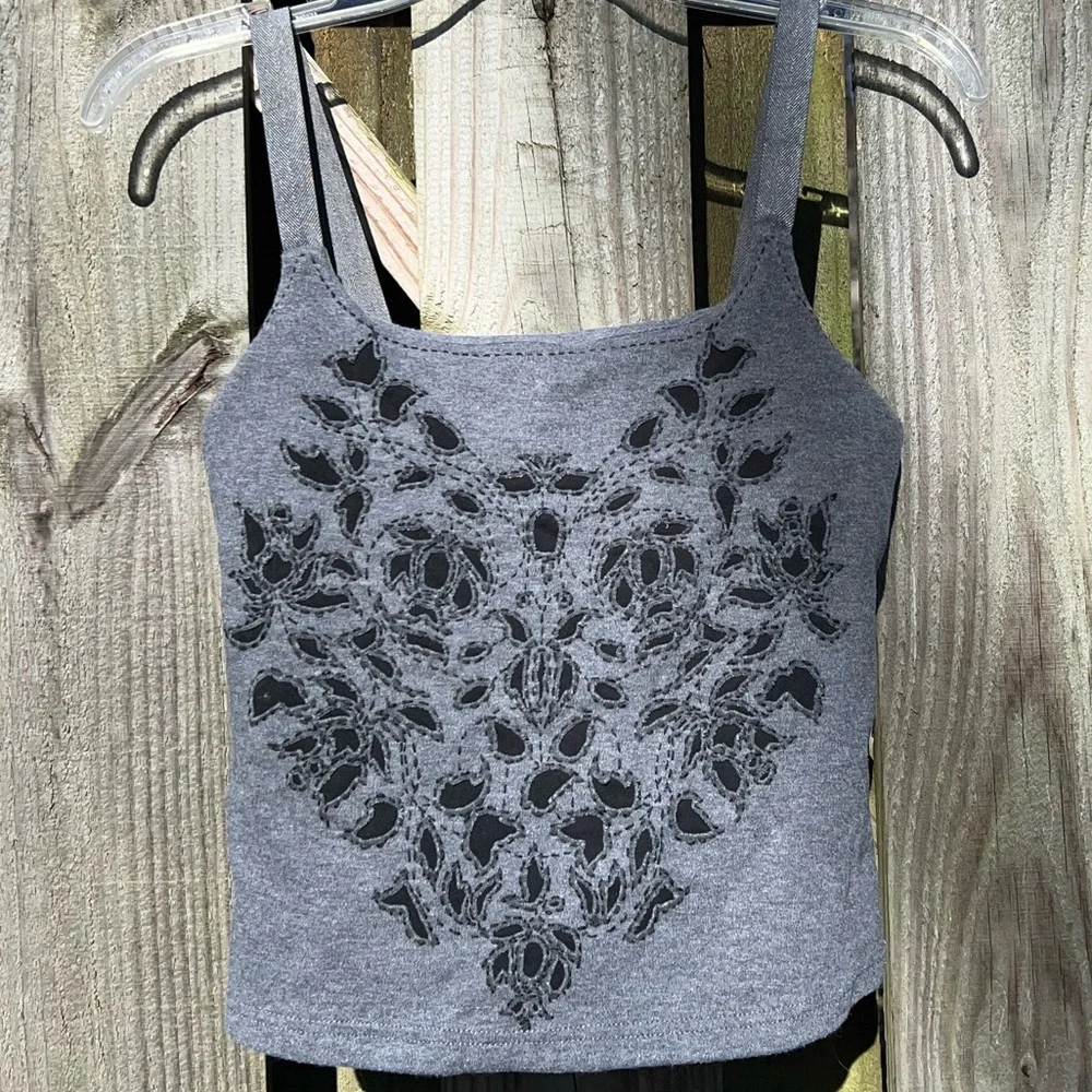 Express black and gray crop Cami bra tank - Picture 1 of 5